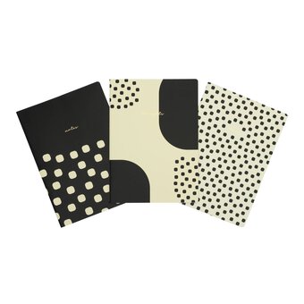 Monochrome Notebook Set A4 3 Pack